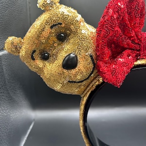 Winnie the Pooh inspired mouse ears. Pooh Bear and hunny pot ear headband. image 3
