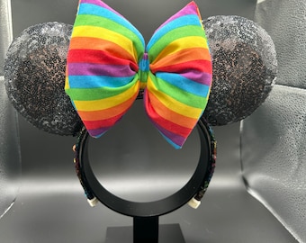 Rainbow mouse ears. Lights up! Pride inspired ear headband.