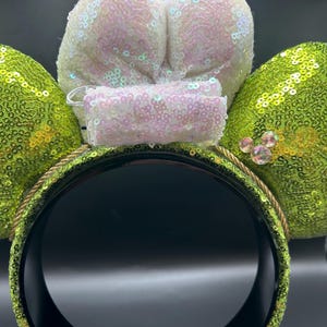 Op Tinkerbell geïnspireerde oren. Verlicht oren! Groene feeënhoofdband met muizenoor afbeelding 7