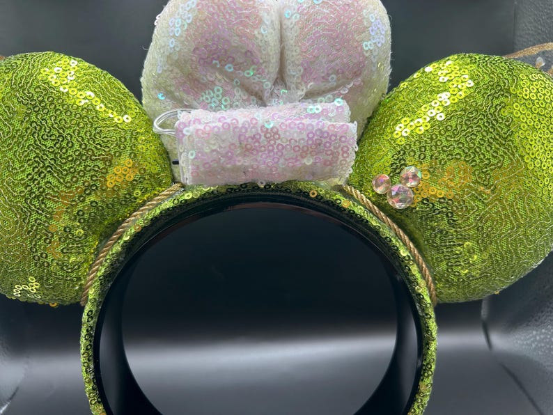 Op Tinkerbell geïnspireerde oren. Verlicht oren! Groene feeënhoofdband met muizenoor afbeelding 7