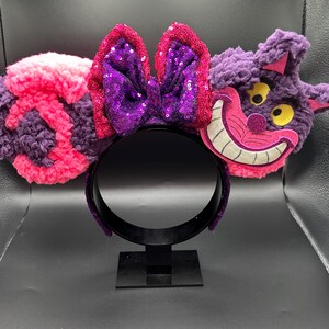 Cheshire Cat inspired mouse ears. Grinning cat from Alice in Wonderland ear headband image 2