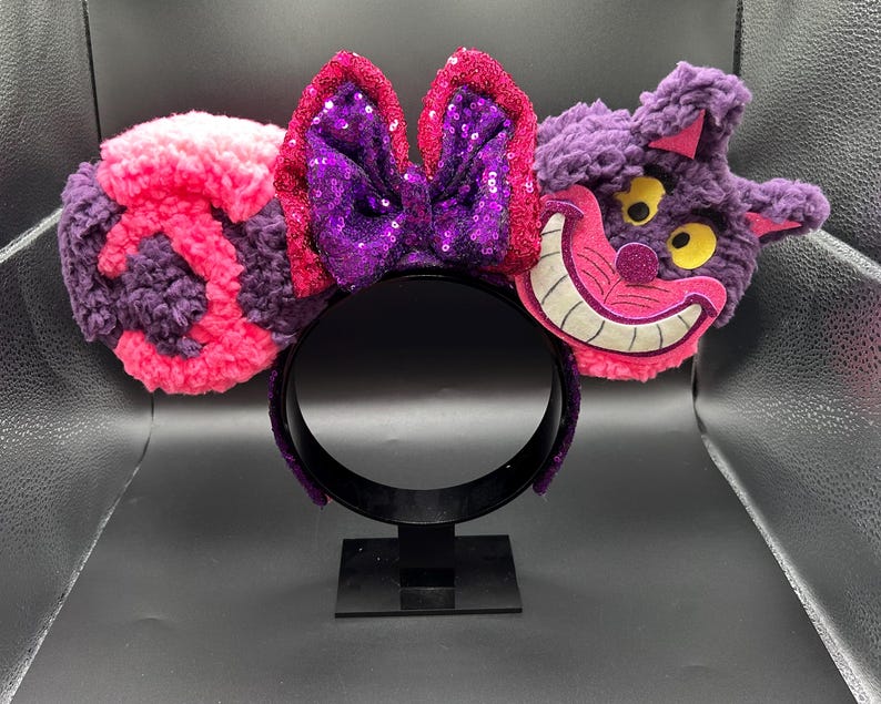 Cheshire Cat inspired mouse ears. Grinning cat from Alice in Wonderland ear headband image 2