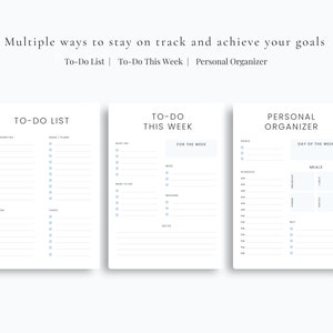 Planner Bundle, Printable, Minimalist Planner, Weekly Monthly Yearly ...