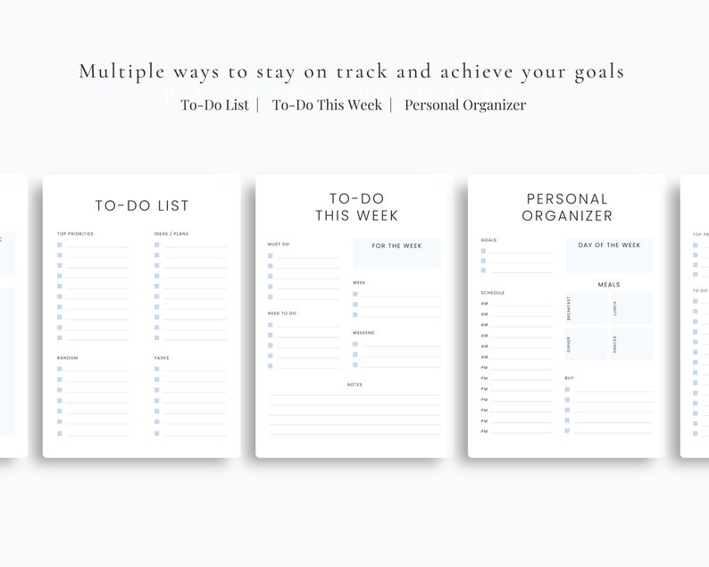 Planner Bundle, Printable, Minimalist Planner, Weekly Monthly Yearly ...