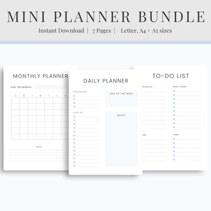 Planner Bundle, Printable, Minimalist Planner, Weekly Monthly Yearly ...
