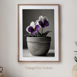 Vintage Bouquet of Purple Flowers Sketch, Illustration, High Quality Printable Art, Digital Download, Digital Art Printable Artwork | PS0077