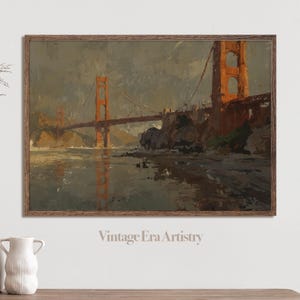 Vintage City Landscape, Bridge Painting, High Quality Printable Wall Art, Digital Download, Digital Print, Vintage Printable Artwork | 0133