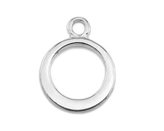 Sterling Silver Circle Charm 11.5mm