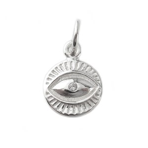 Sterling Silver Eye Charm 9mm