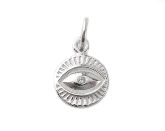 Charm de ojo de plata de ley de 9 mm