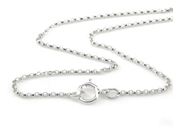 Sterling Silver Rolo (1.3mm)  Necklace with Spring Clasp ~ 18"