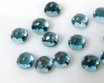 London Blue Topaz Rose Cut Round Cabochon Gemstone ~ Various Sizes