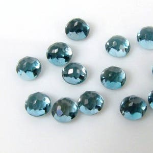 London Blue Topaz Rose Cut Round Cabochon Gemstone ~ Various Sizes