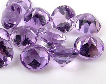 Brazilian Amethyst Brilliant Faceted Round Gemstone ~ Various Sizes