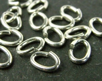 20 pcs Sterling Silver Oval Open Jump Ring 5.5mm ~ 20ga