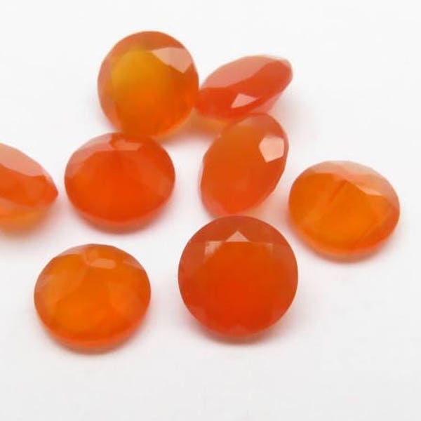 Carnelian Faceted Round Gemstone ~ Various Sizes