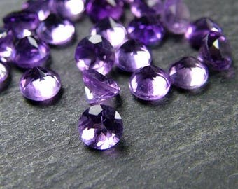 African Amethyst Faceted Round Gemstone ~ Various Sizes