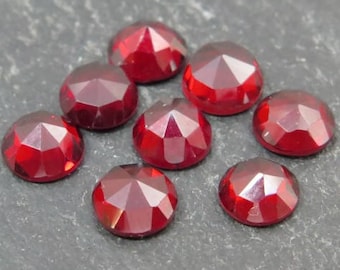 Garnet Rose Cut Round Cabochon Gemstone ~ Various Sizes