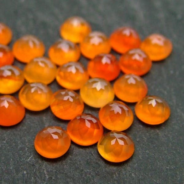 Carnelian Rose Cut Round Cabochon Gemstone ~ Various Sizes