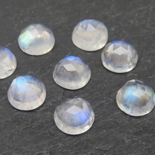 Rainbow Moonstone Rose Cut Round Cabochon ~ Varie dimensioni