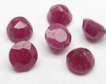 Ruby Faceted Brilliant Round ~ Various Sizes