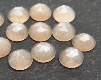 Peach Moonstone Rose Cut Round Cabochon ~ Various Sizes