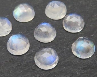 Rainbow Moonstone Rose Cut Round Cabochon ~ Various Sizes