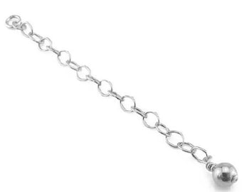 Sterling Silver Cable Extension Chain with Ball ~ 2"