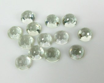 Green Amethyst Rose Cut Round Cabochon ~ Various Sizes