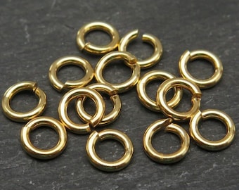 Vermeil-18k Gold Plated Over Sterling Silver Open Jump Rings 22ga 6mm 20pcs