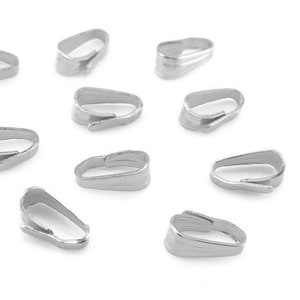 10 pcs ~ Sterling Silver Snap Bail 6.5mm x 2.25mm