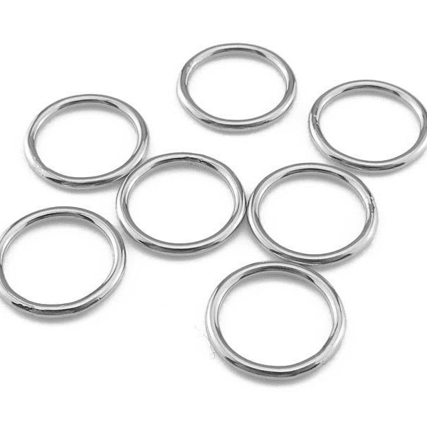 10 pcs Sterling Silver Closed Jump Ring 10mm ~ 18ga