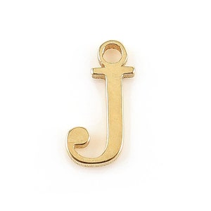 Charm de alfabeto en plata bañada en oro ~ J