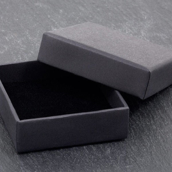 Earring/Pendant Box with Foam Insert ~ Black ~ 55mm x 55mm