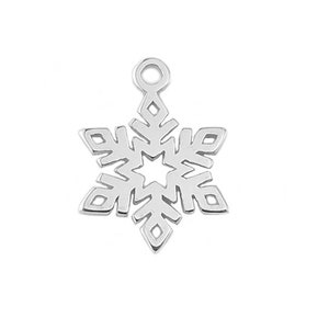 Sterling Silver Snowflake Charm 12mm