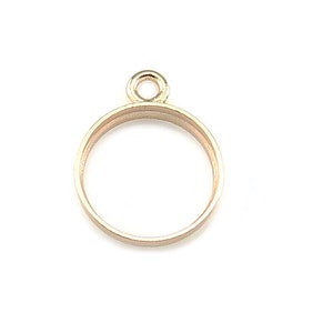 14K Solid Gold Bezel Pendant 6mm ~ 1 piece