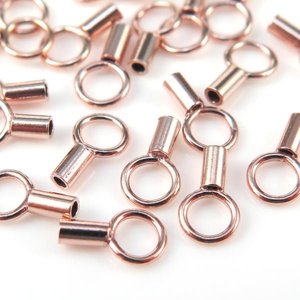 Rose Gold Filled Crimp End Cap 1mm ID