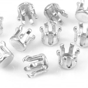 10 pcs Sterling Silver Round Prong Setting 3mm