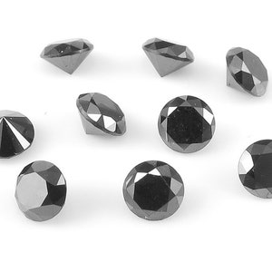 4mm Natural Black Diamond Round Shape Solitaire Polished Brilliant