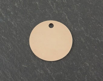 Gold Filled Round Tag 16mm
