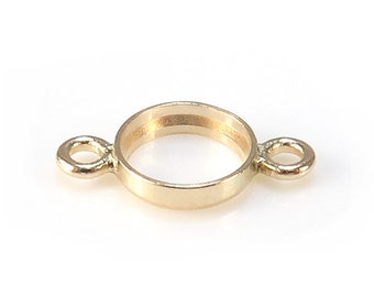 Conector de bisel de oro de 14 quilates de 4 mm ~ 1 pieza