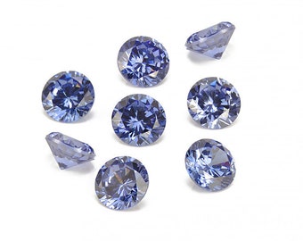 Pack of 10 ~ Cubic Zirconia Round ~ Tanzanite ~ Various Sizes