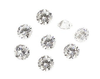 Pack of 10 ~ Cubic Zirconia Round ~ Brilliant White ~ Various Sizes