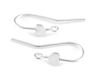 Sterling Silver Heart Ear Wire ~ PAIR