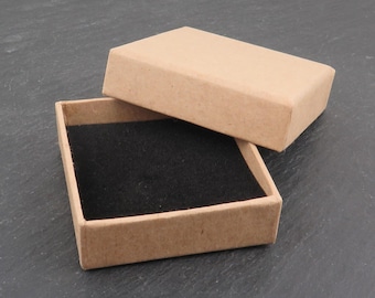 Earring/Pendant Box with Foam Insert ~ Natural ~ 55mm x 55mm