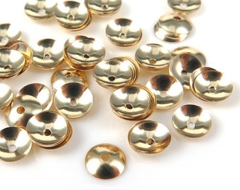 10 pcs ~ Gold Filled Plain Bead Cap 4mm