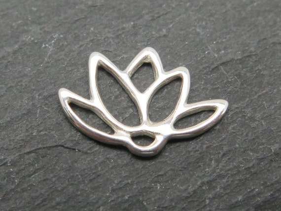 :tm0150 2 of 925 Sterling Silver Lotus Connectors,Links 8x12mm