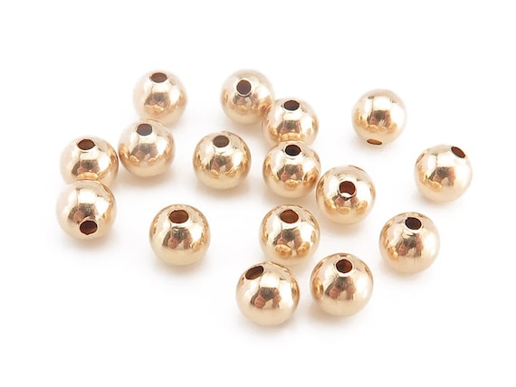 10 Pcs Gold Filled Plain Bead 4mm