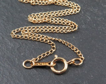 Gold Filled Curb Chain Necklace with Spring Clasp ~ 18"