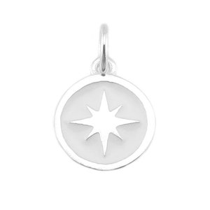 Sterling Silver White Pole Star Charm 9.5mm